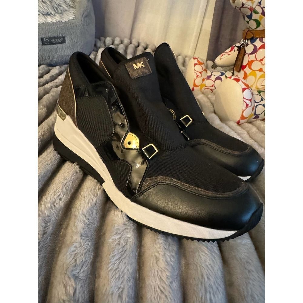 Michael kors mk LIvi trainer wedge sneakers fashion sz 10 - Picture 8 of 8